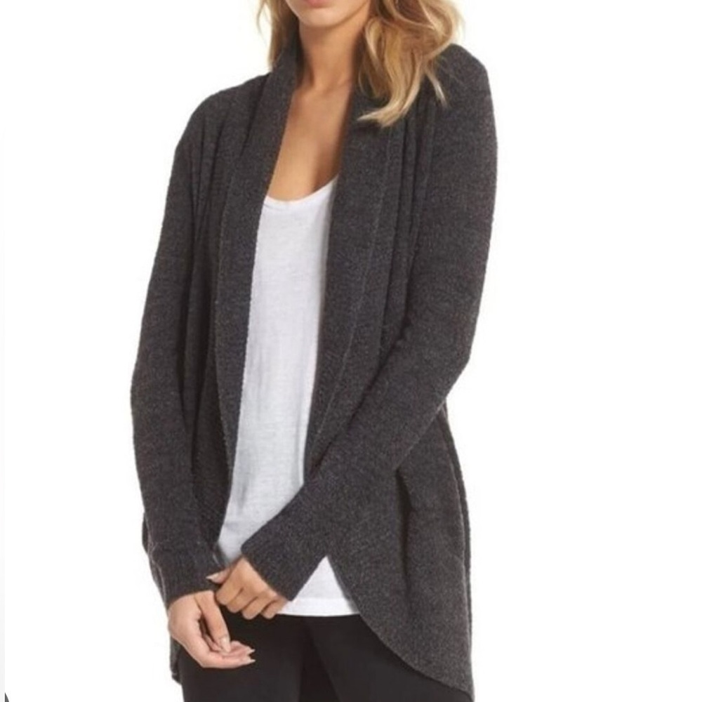 Barefoot Dreams Cozy Dreams Grey Open Cardigan